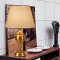 Round Fabric Hardware Bedroom Table Lamp