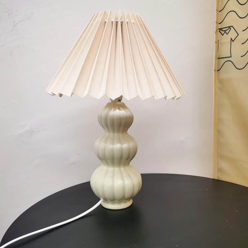 Pleated Ceramic Cloth Table Lamp