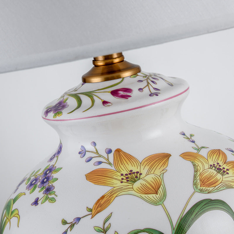 Oval Round Flower Bird Table Lamp
