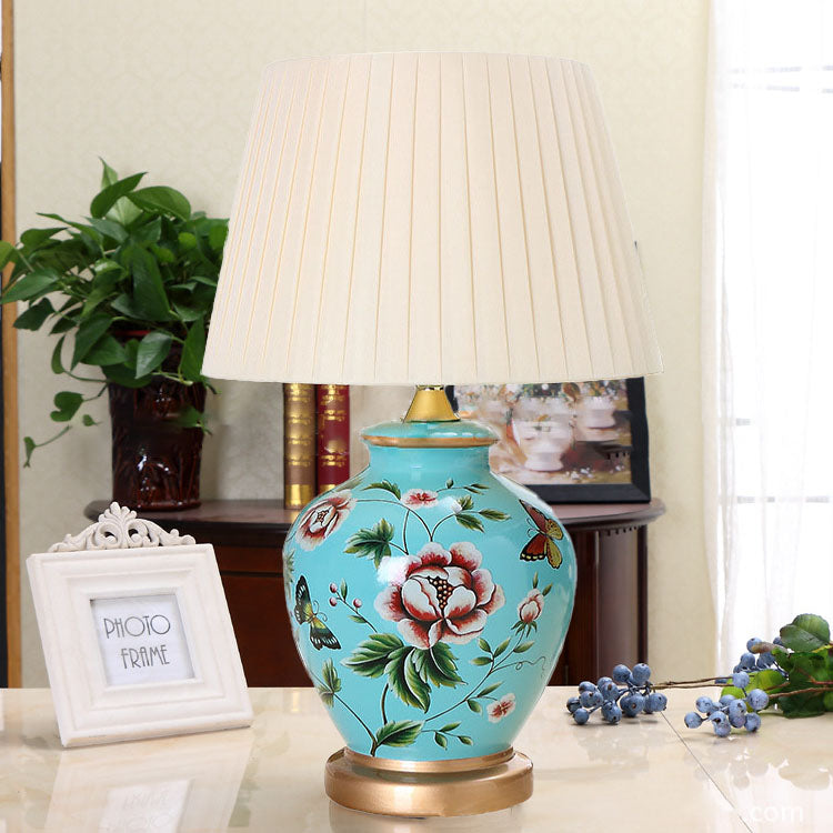 Bird Vase Ceramic Fabric Table Lamp