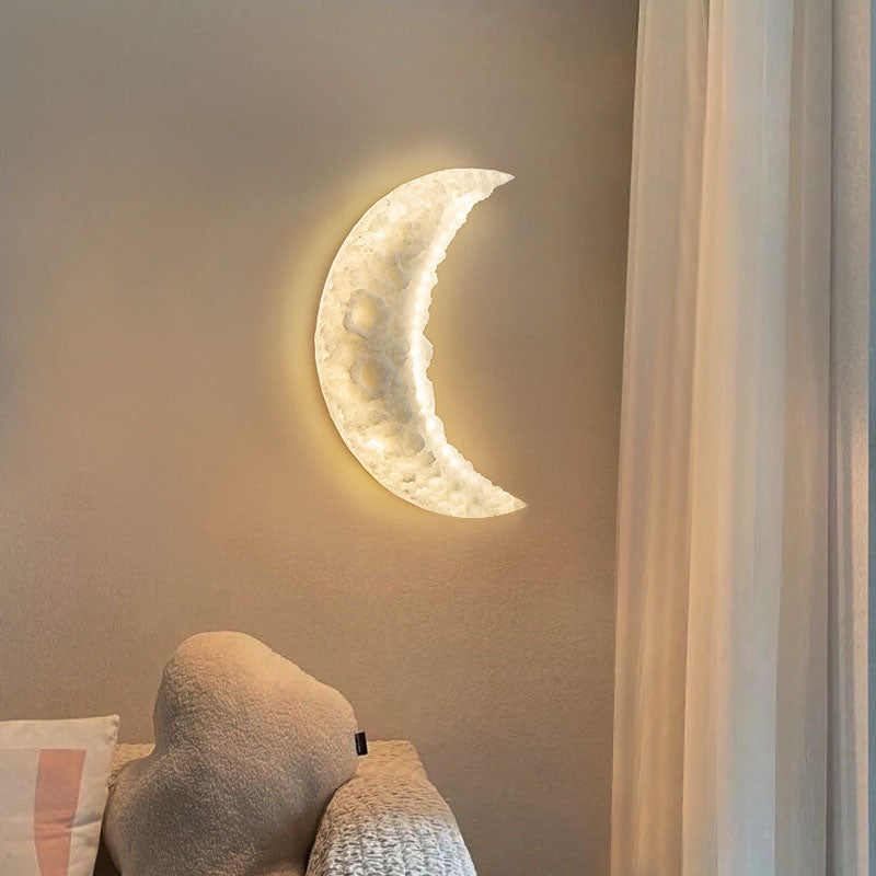 Moon Carving Resin Living Wall Lamp
