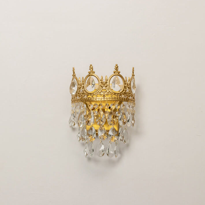Crown Crystal Tassel Wall Lamp