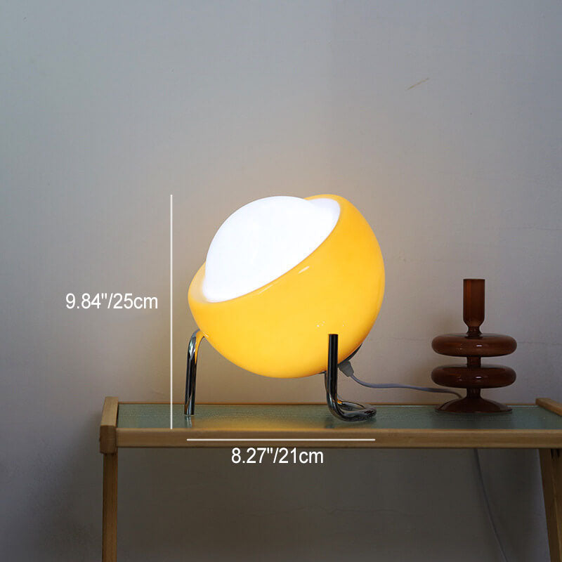 Planet Orange Glass Iron Table Lamp