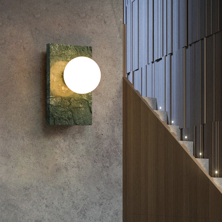 Marble Square Glass Ball Wall Lamp