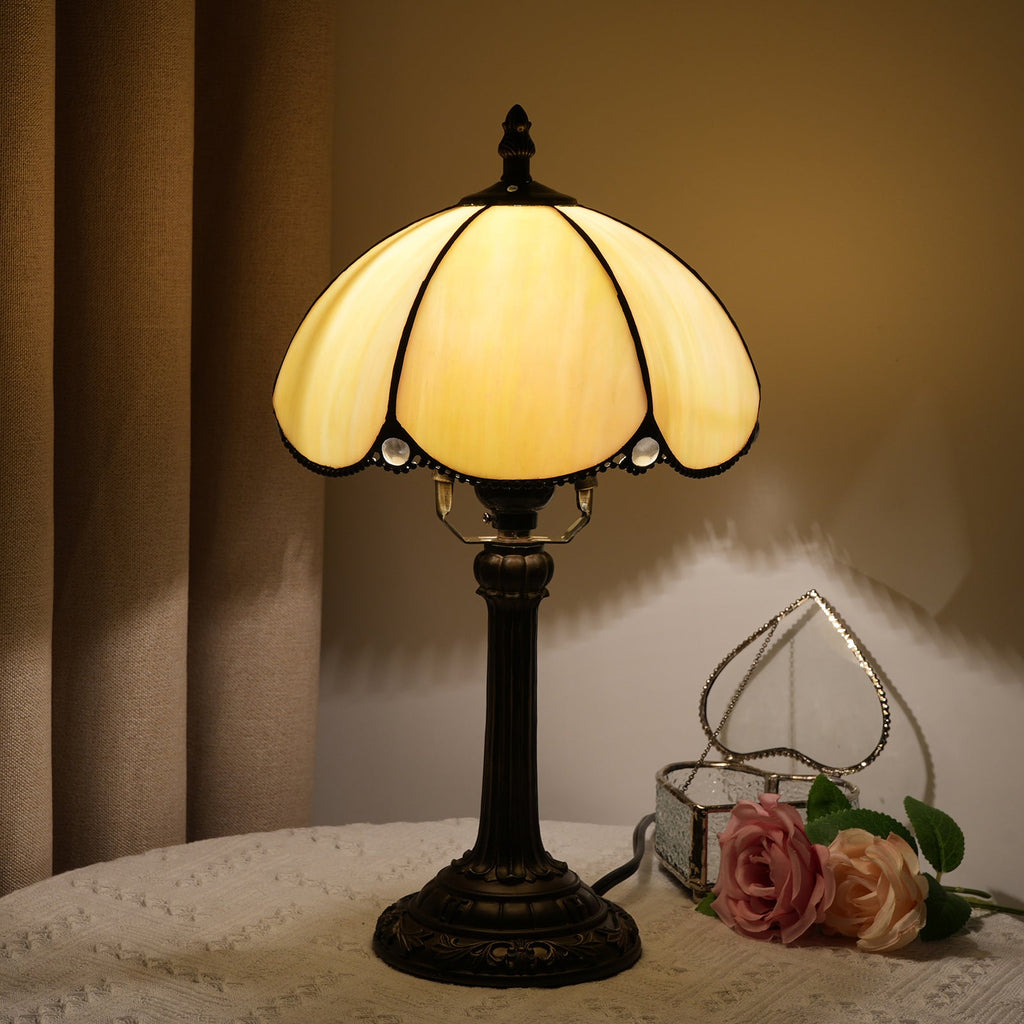Half Round Stained Glass Table Lamp