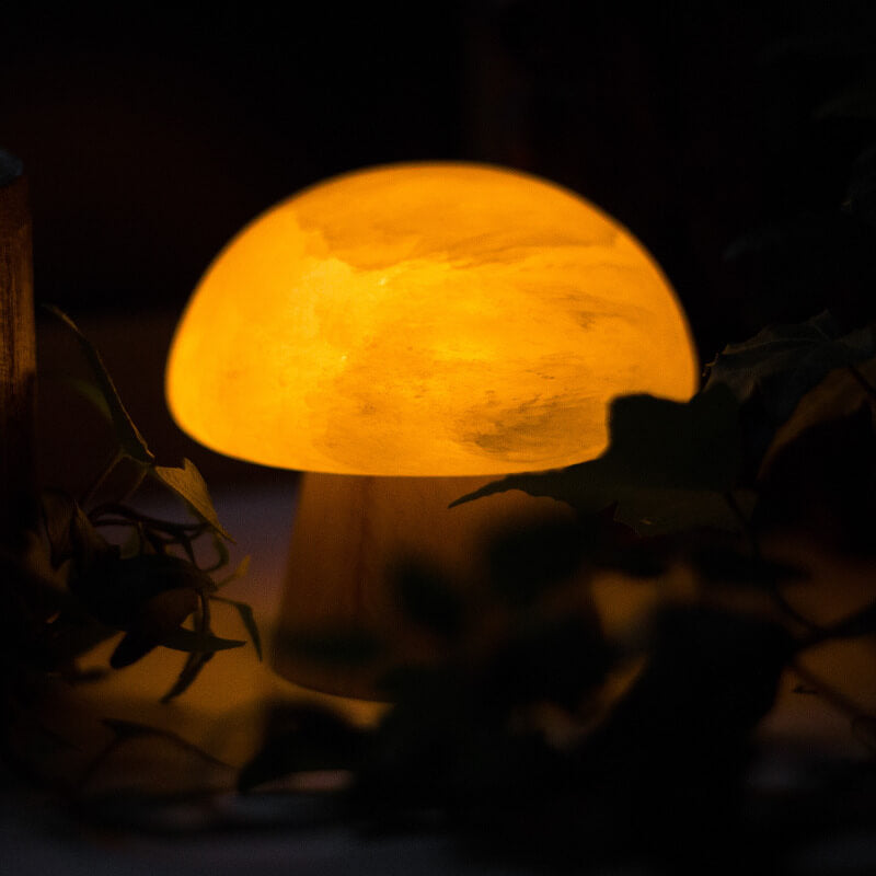 Mushroom Ore Wood Table Lamp