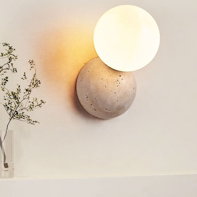 Round Ball Stone Wall Lamp