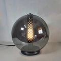 Geometric Smokey Gray Glass Table Lamp