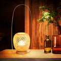 Bamboo Weaving Cage Portable Table Lamp