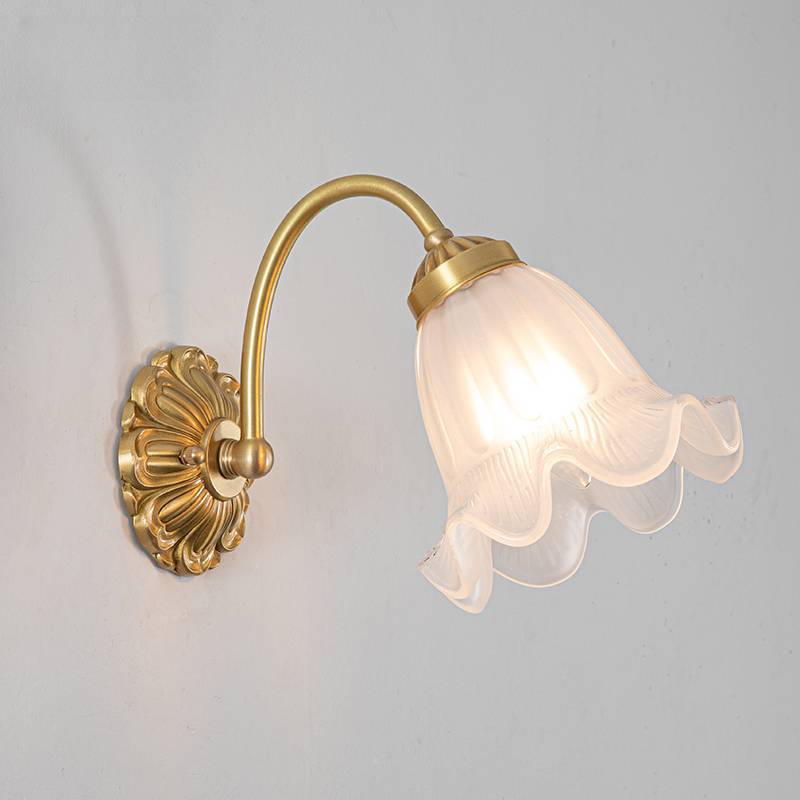 Floral Copper Glass Wall Lamp