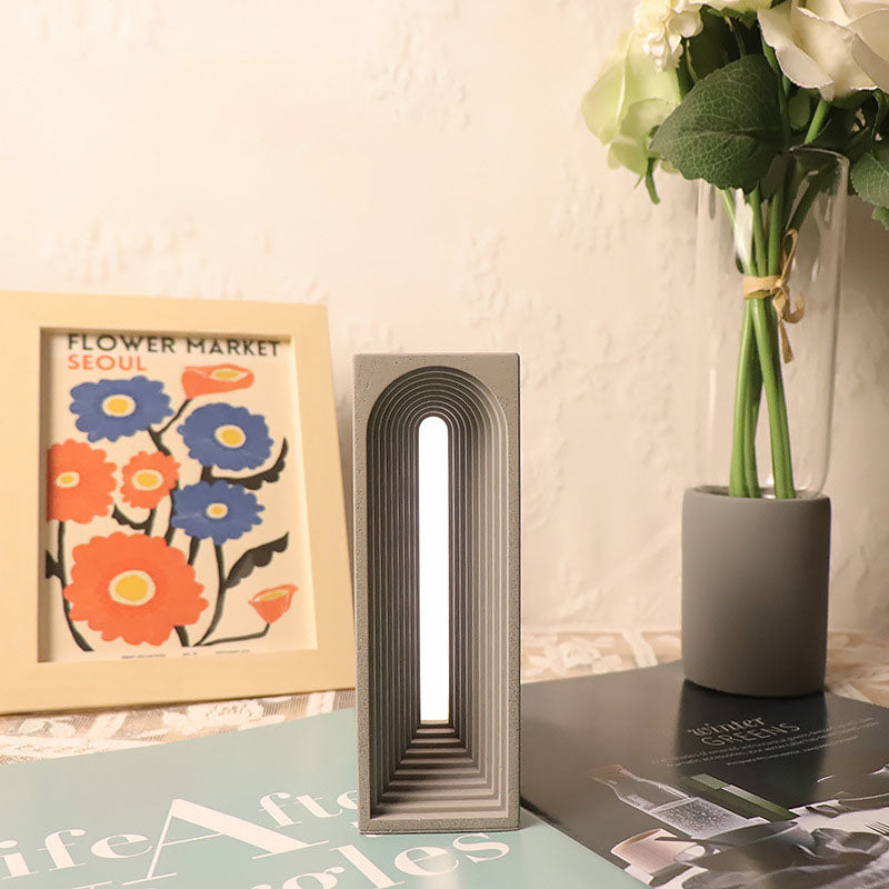 Rectangular Cement Table Lamp