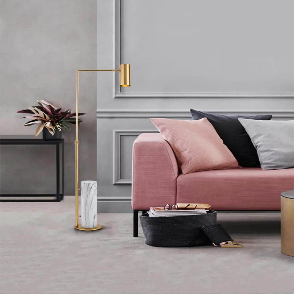 Foldable Iron Stone Floor Lamp