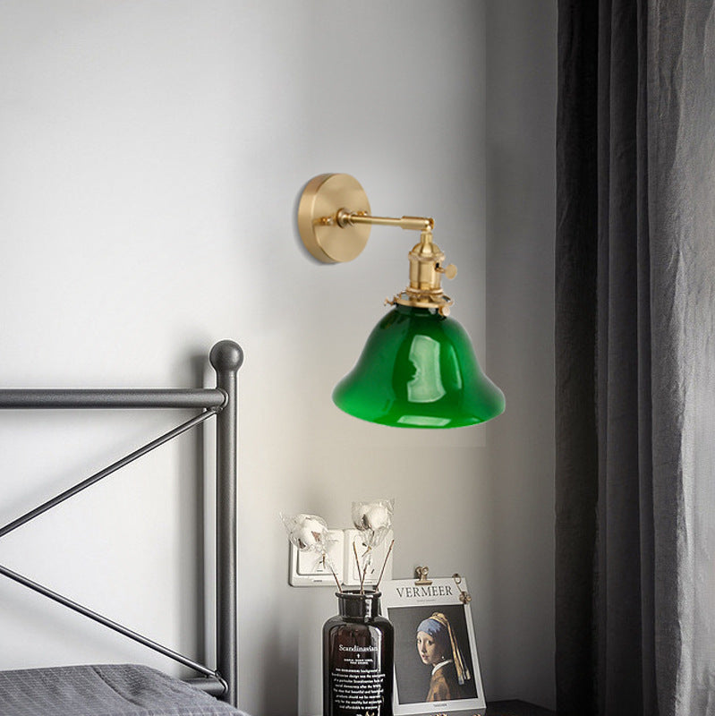 Green Cone Copper Wall Lamp