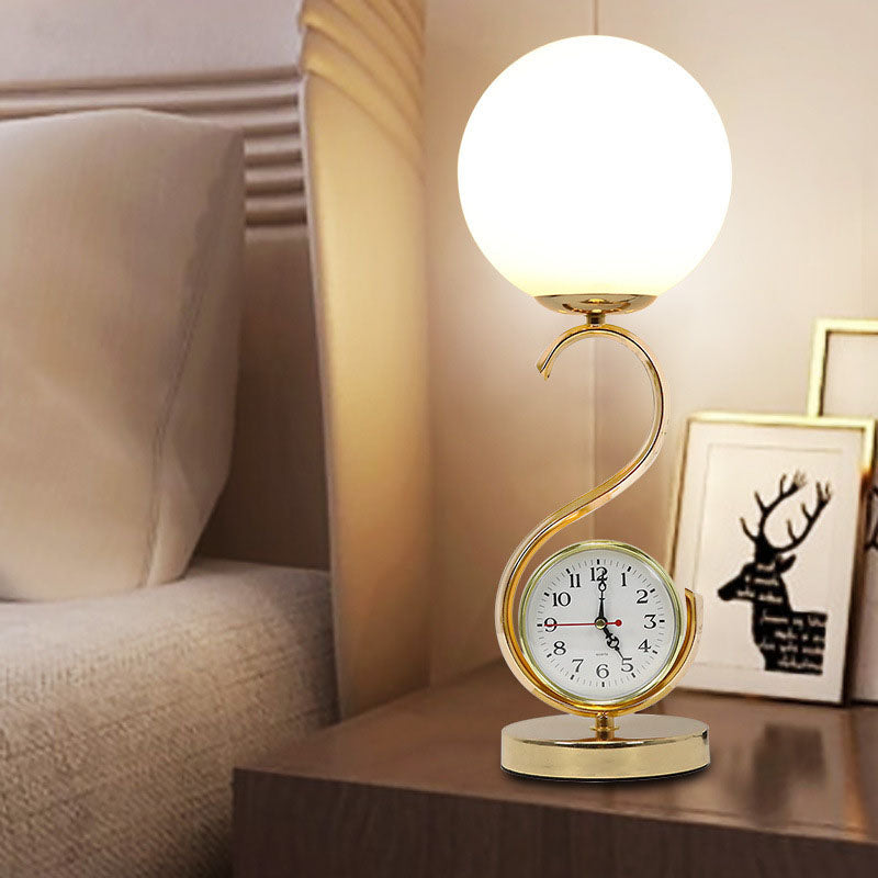 Orb Clock Iron Glass Table Lamp