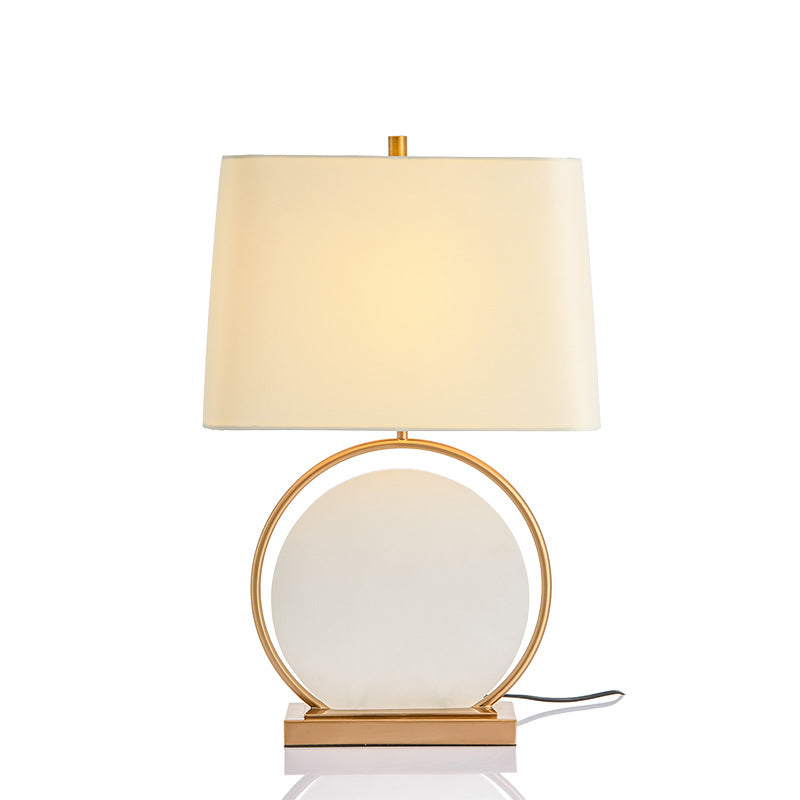 Square Round Stone Iron Table Lamp