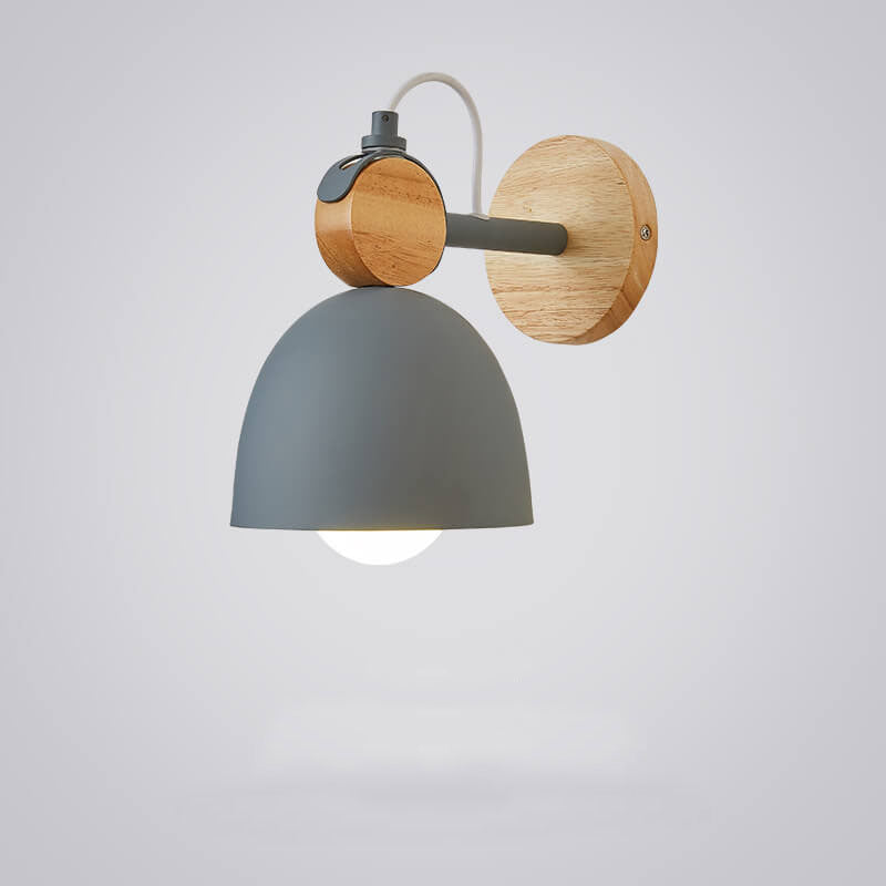 Macaron Dome Wooden Chassis Wall Lamp