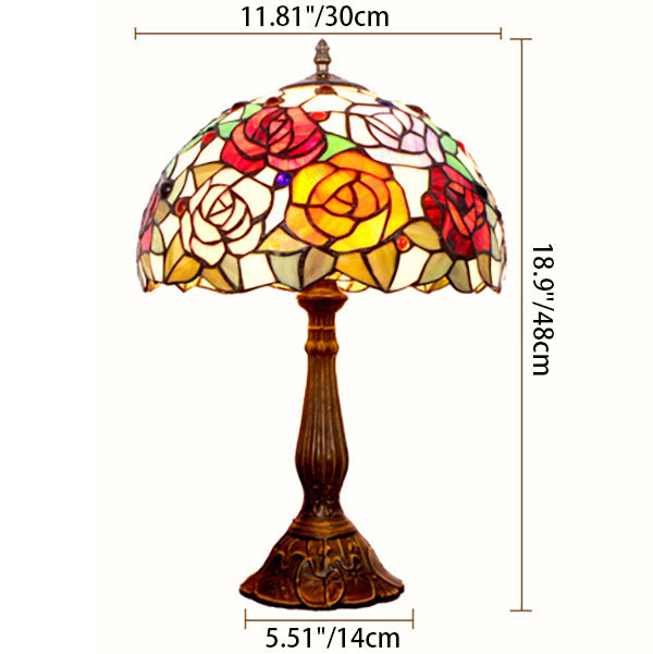 Alloy Four-Color Rose Table Lamp