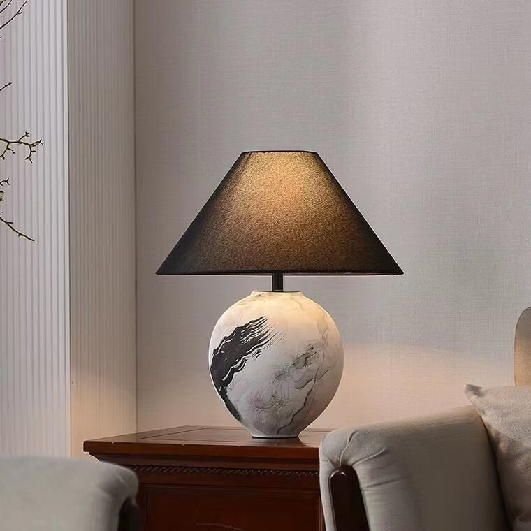 Ink Painting Decorative Ceramic Table Lamp