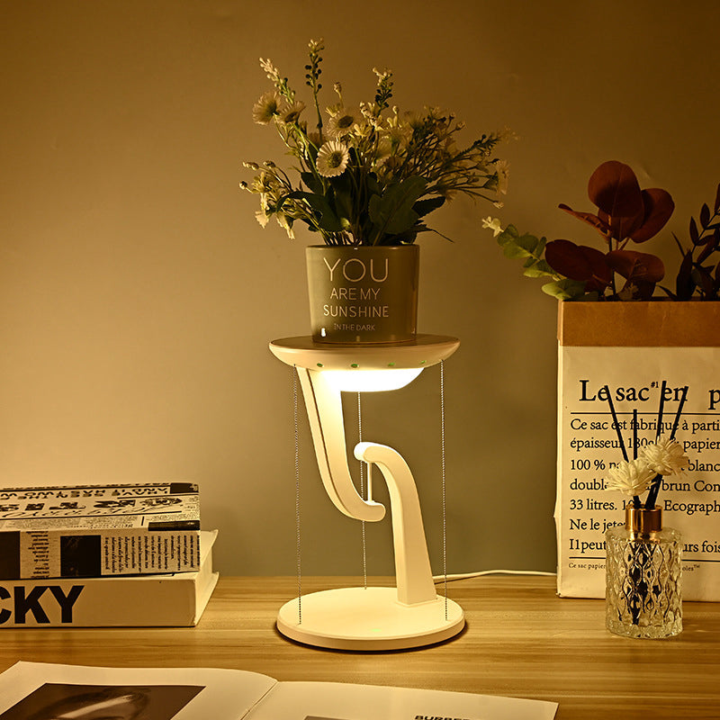 Round Suspended Plastic Bedroom Table Lamp