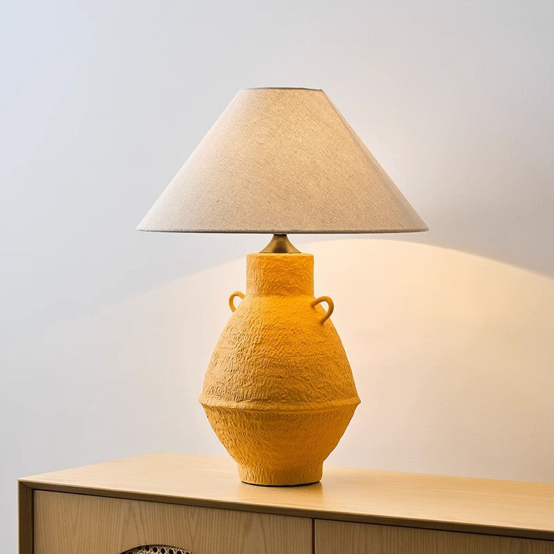Jar Ceramic Fabric Living Table Lamp