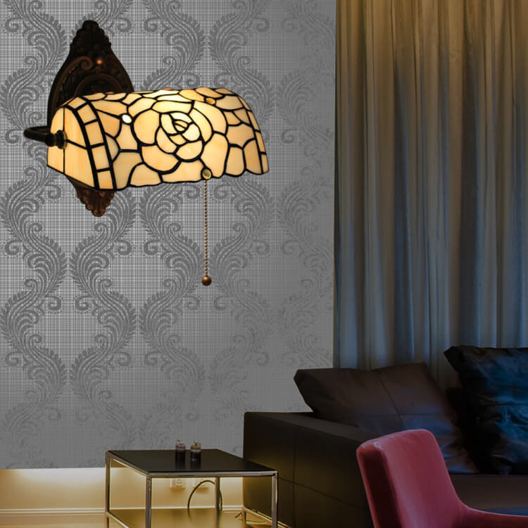 Floral Stained Glass Living Wall Lamp