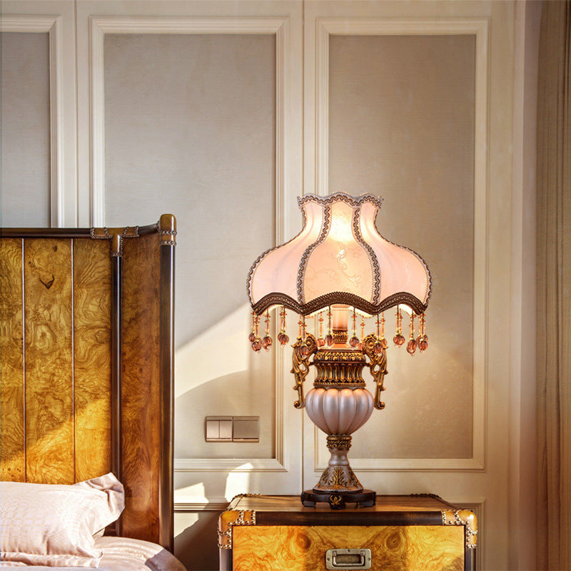 Vase Resin Fabric Bedroom Table Lamp