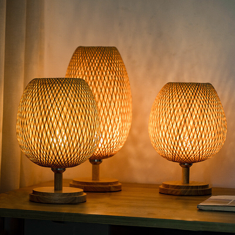 Moso Bamboo Wood Iron Table Lamp