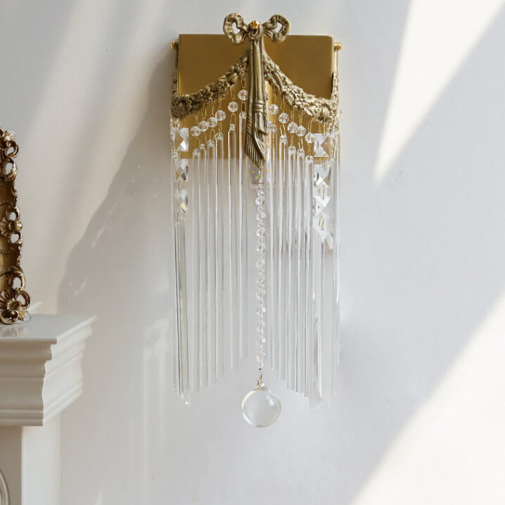 Bow Brass Crystal Wall Lamp