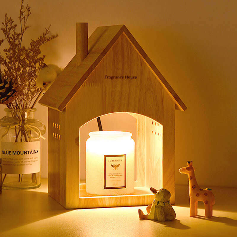 House Design Log Wood Table Lamp