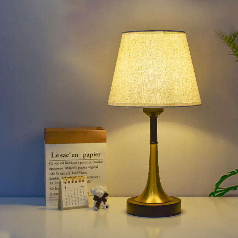 Metal Fabric Remote Control Table Lamp