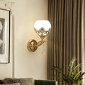 Round Flower Iron Glass Wall Lamp