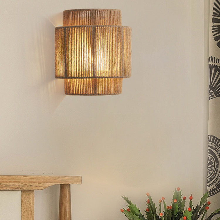 Rope Woven Curved Living Wall Lamp