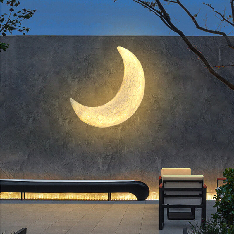 Moon Shape Resin Rainproof Outdoor Light