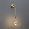 Teardrop Shape Crystal Bedroom Wall Lamp