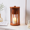 Wooden Circle Melting Wax Table Lamp