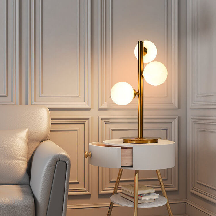 Magic Bean Glass Iron 3-Light Table Lamp