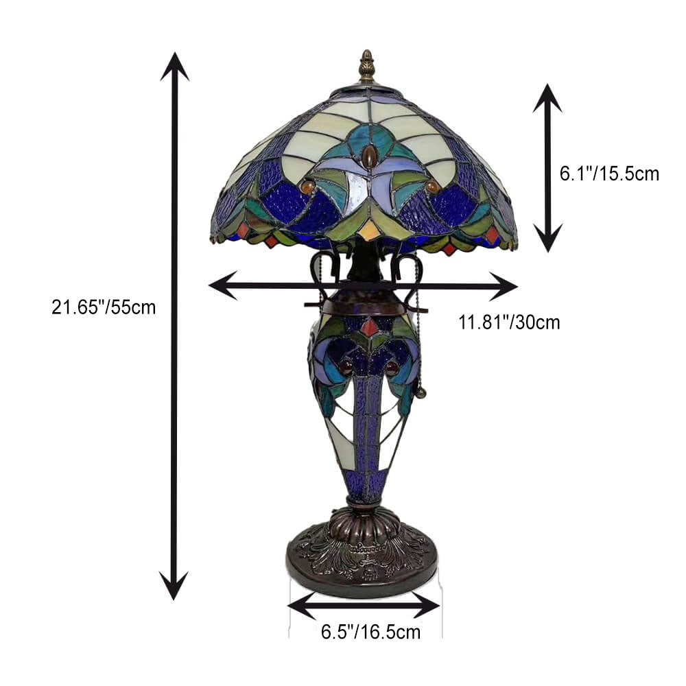 Exquisite Style Stained Glass 3-Light Table Lamp