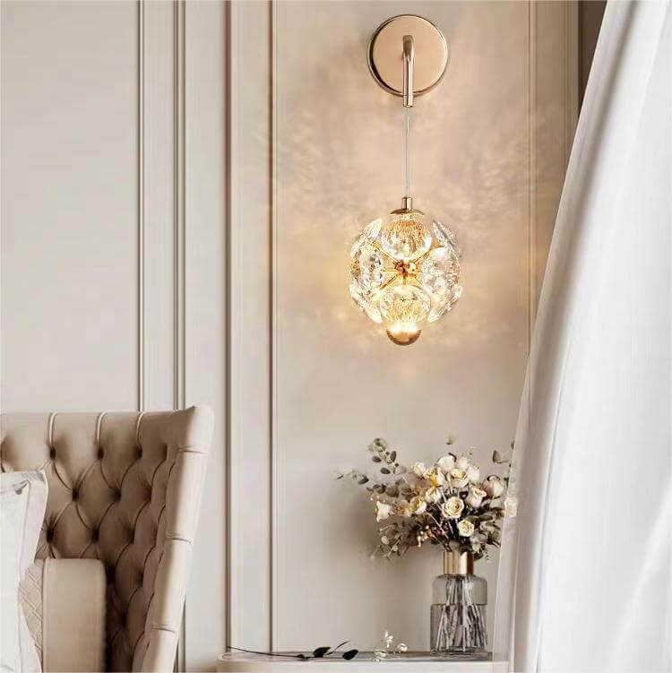Orb Hardware Crystal Bedroom Wall Lamp
