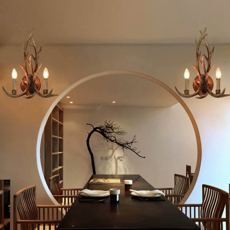 Resin Antler 2-Light Wall Lamp
