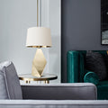 Polygonal Round Hardware Fabric Table Lamp