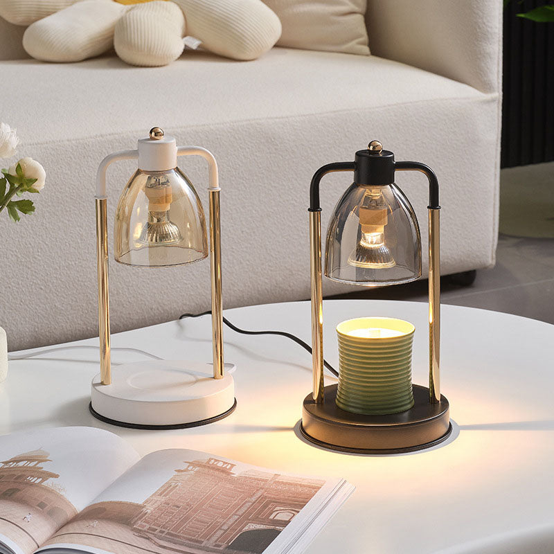 Iron Glass Conic Rectangular Table Lamp