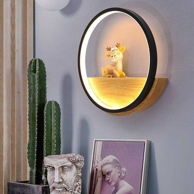 Silicone Iron Aluminum Deer Wall Lamp