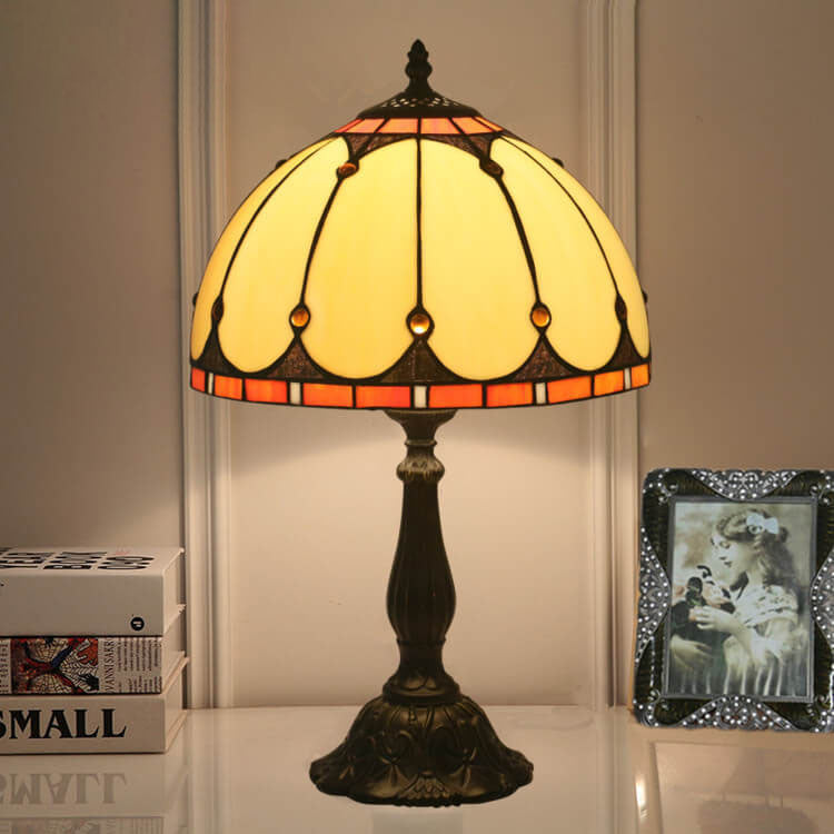 Stained Glass Mediterranean Dome Table Lamp