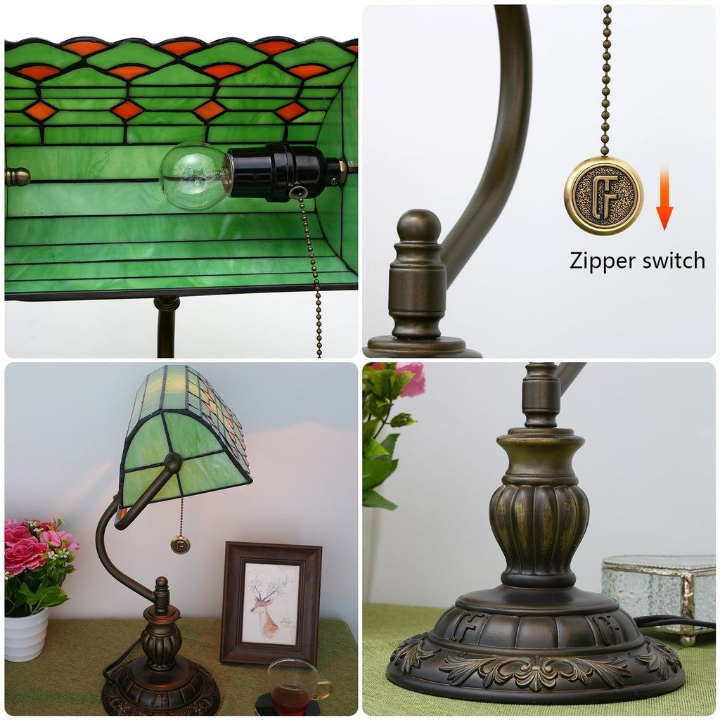 Green Leaf Red Spot Table Lamp