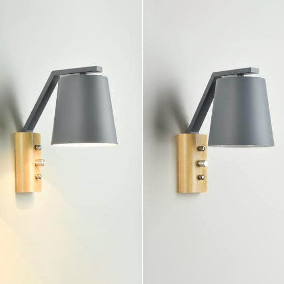 Solid Wood Cylindrical Wall Lamp