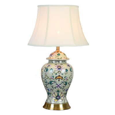 Lotus Leaves Pattern Ceramic Table Lamp