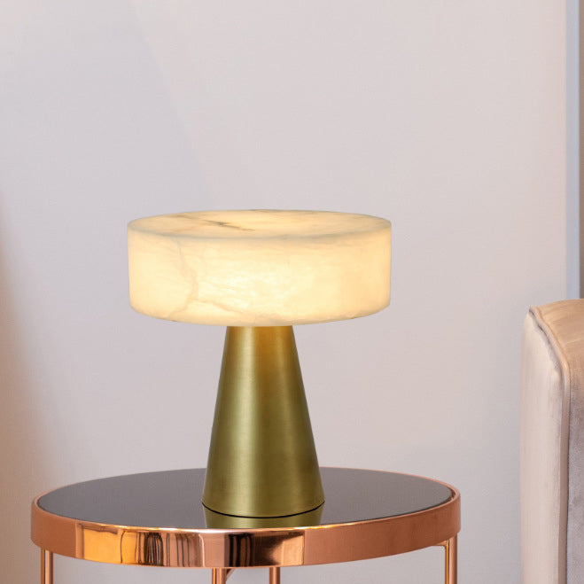 Round Square Tapered Metal Table Lamp