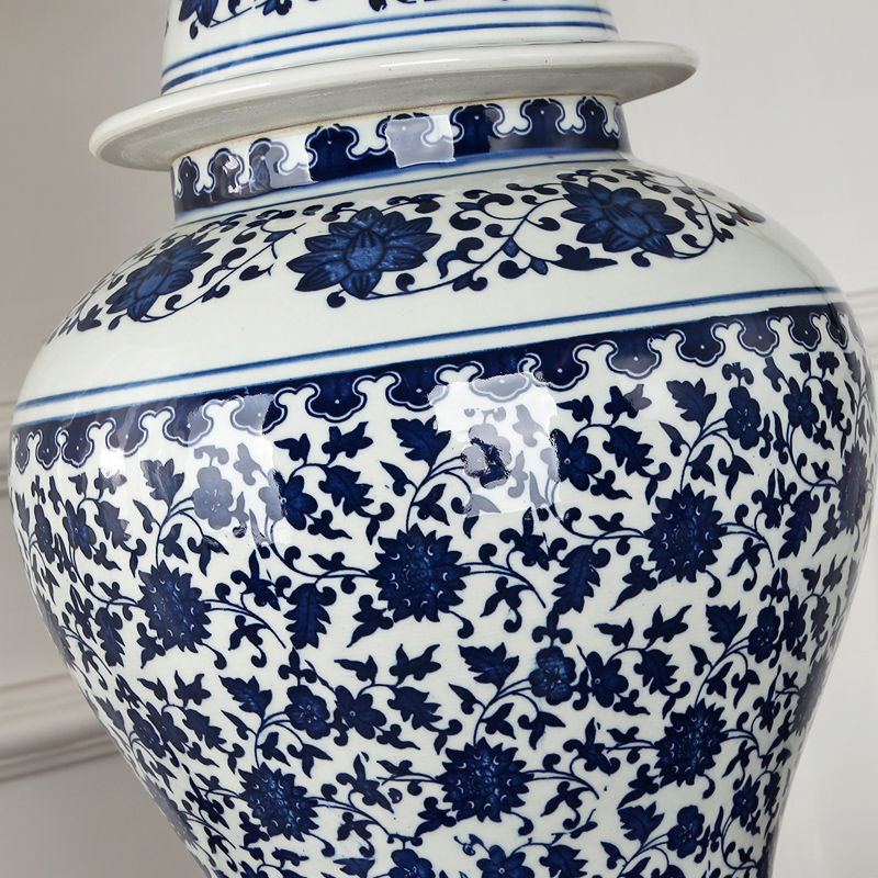 Vase Trapezoidal Ceramic Fabric Table Lamp