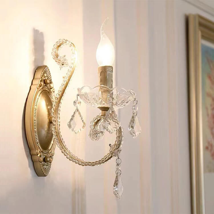 Crystal Candelabra 1/2 Wall Lamp