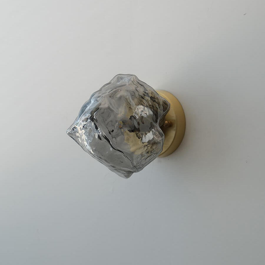 Stone Shape Hardware Glass Wall Lamp